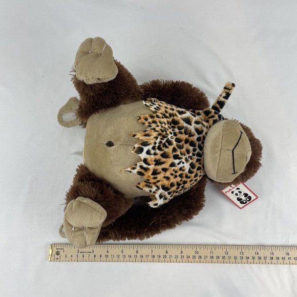 Peek A Boo Toys Brown Gorilla Ape 11” Plush Animal Print Shirt Hanging w/Tags - Picture 10 of 10